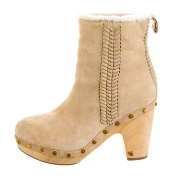 Veronica Beard Daxi Suede Shearling Clog Boots – Size 8.5 - Picture 1 of 8